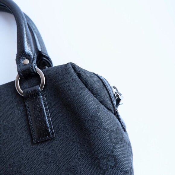 Authentic Preowned Gucci Black GG Canvas Mini Boston Bag - Picture 9 of 16